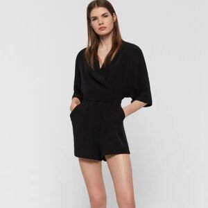 ALLSAINTS Laurel Playsuit Romper In Black Women's Size Small